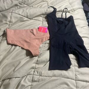 Spanx shapewear power series in black and thong in Large
